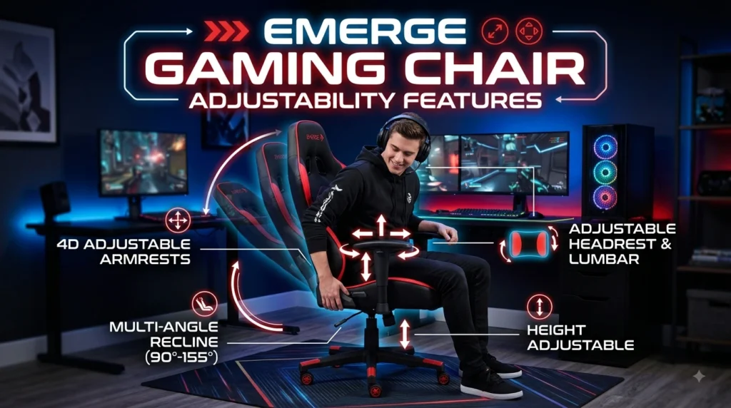 Emerge Gaming Chair Adjustability Features