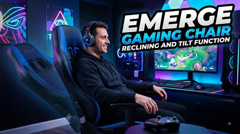 Emerge Gaming Chair Reclining and Tilt Function