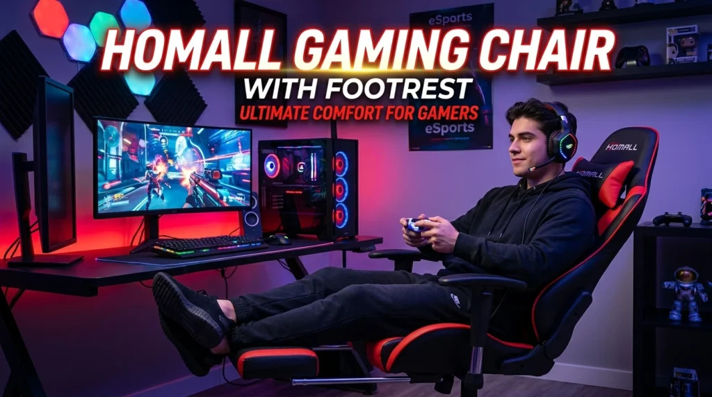 Homall Gaming Chair With Footrest