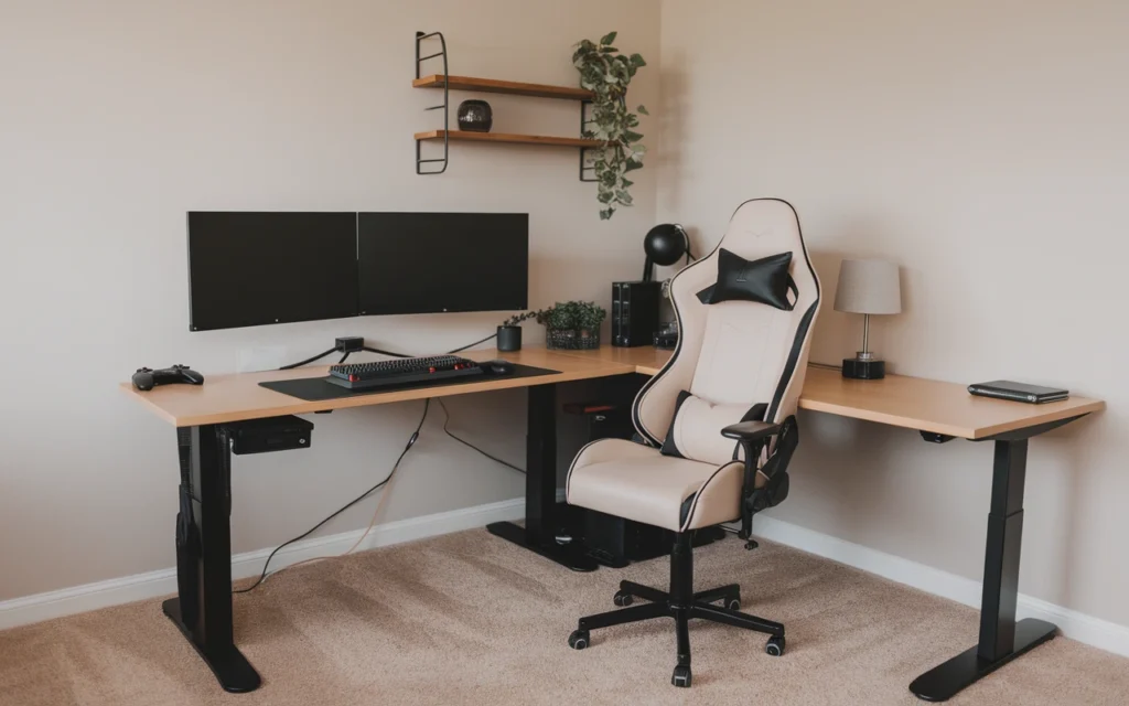 L Shaped Gaming Desk for Work and Gaming
