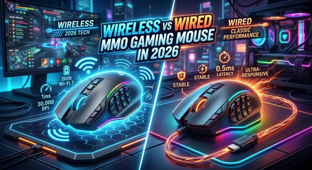 Wireless vs Wired MMO Gaming Mouse in 2026